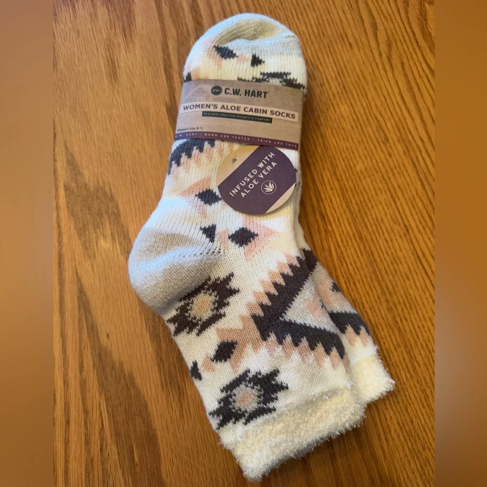 2  (SELLING SEPARATELY) C.W. Hart Women's Aloe Infused Cabin Socks